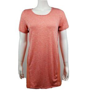 Papermoon Stitch Fix Top Womens Size M Medium Solid All Orange Coral Sheer Sides